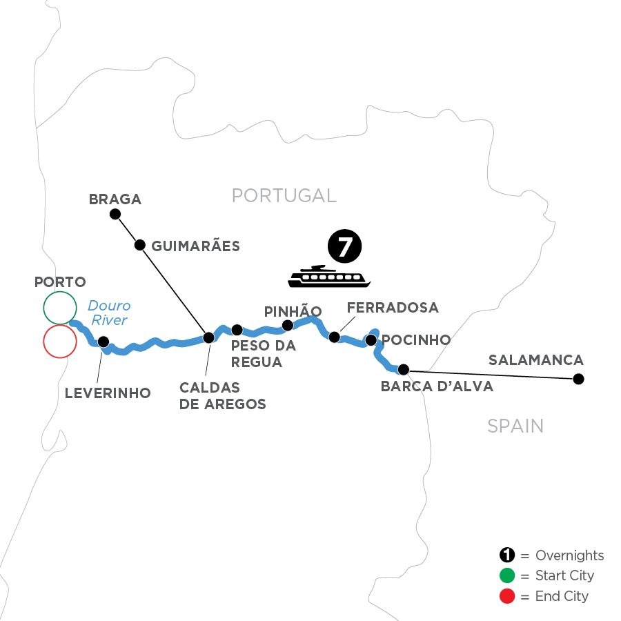 Vida Portugal: Vineyards & Villages Along the Douro route map
